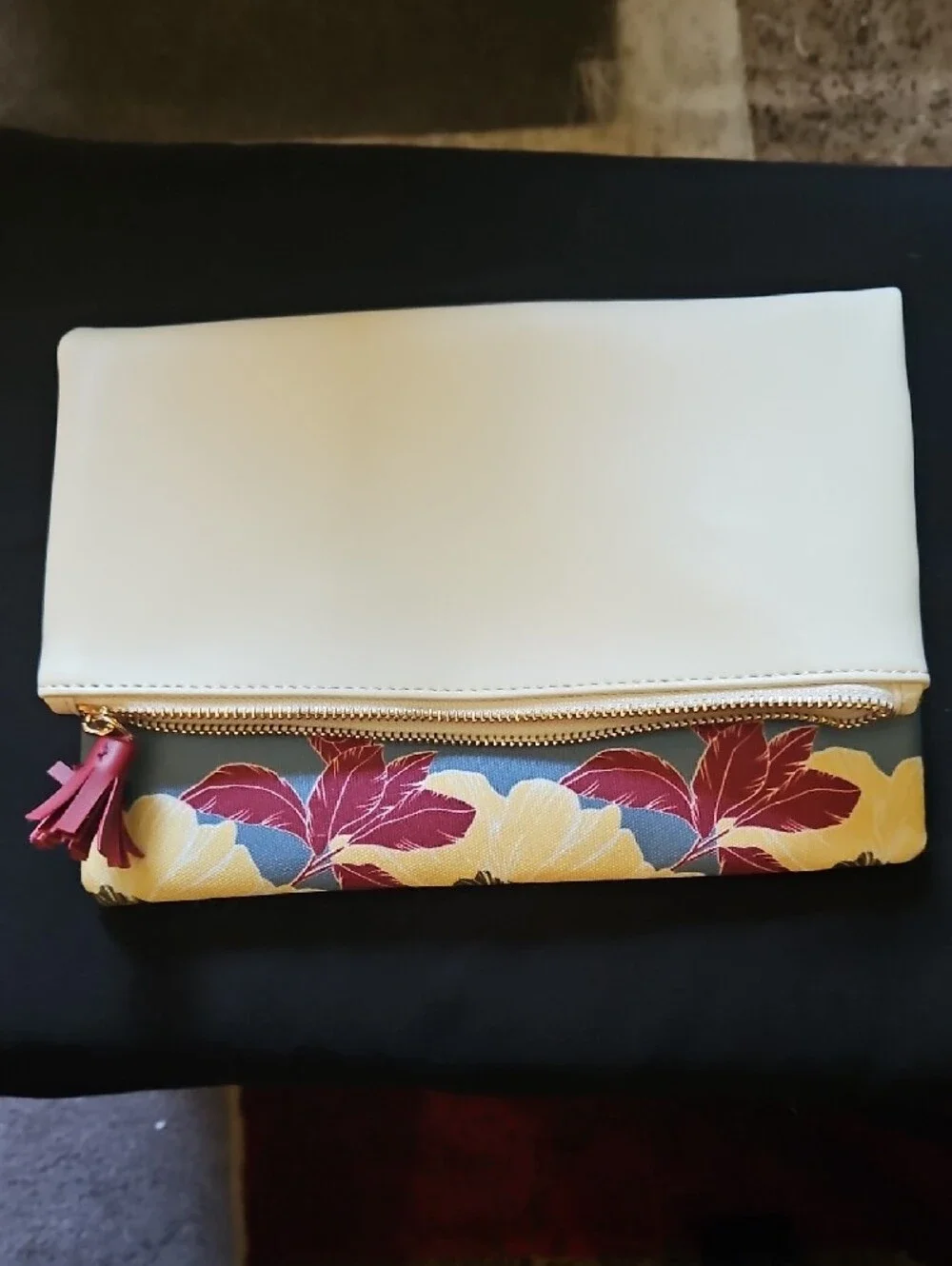 Rachel Pally Yellow, Blue & Red Floral Zip Make-up Pouch NWOT